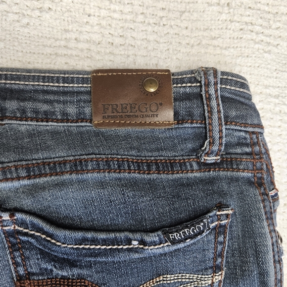Freego women’s Denim Blue Washed Jeans size 32 low jegging slim Skinny Leg - Picture 6 of 16